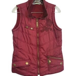 Maurices Quilted Vest with Embroidery, SzM